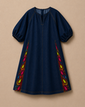 Puffy Ankara Denim Dress