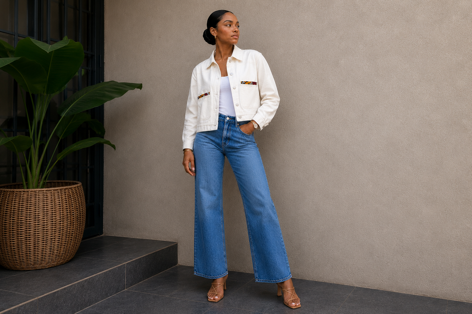 Ivory Denim Jacket