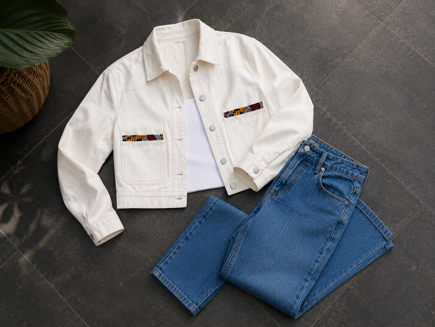 Ivory Denim Jacket