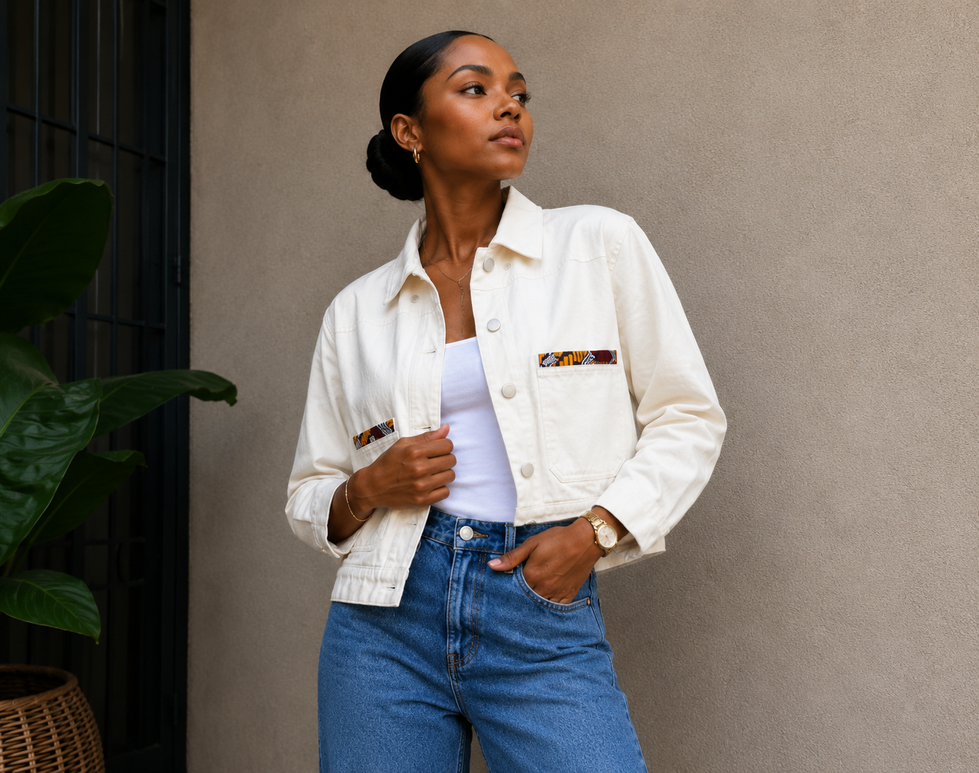 Ivory Denim Jacket