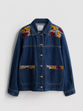INDIGO Bloom Denim Ankara Jacket