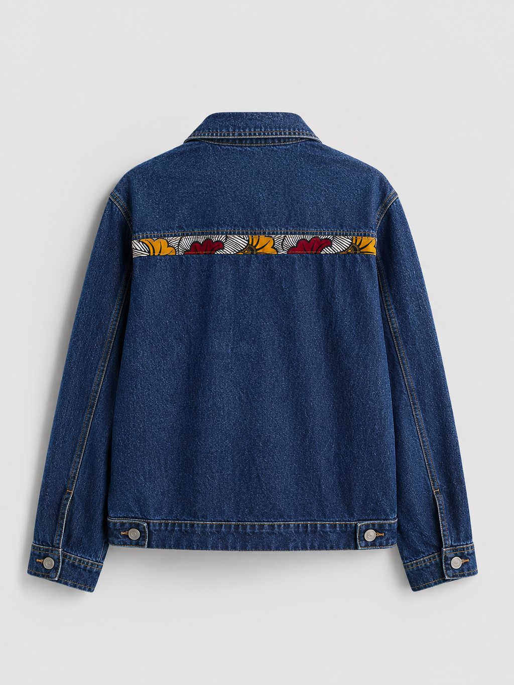 INDIGO Bloom Denim Ankara Jacket