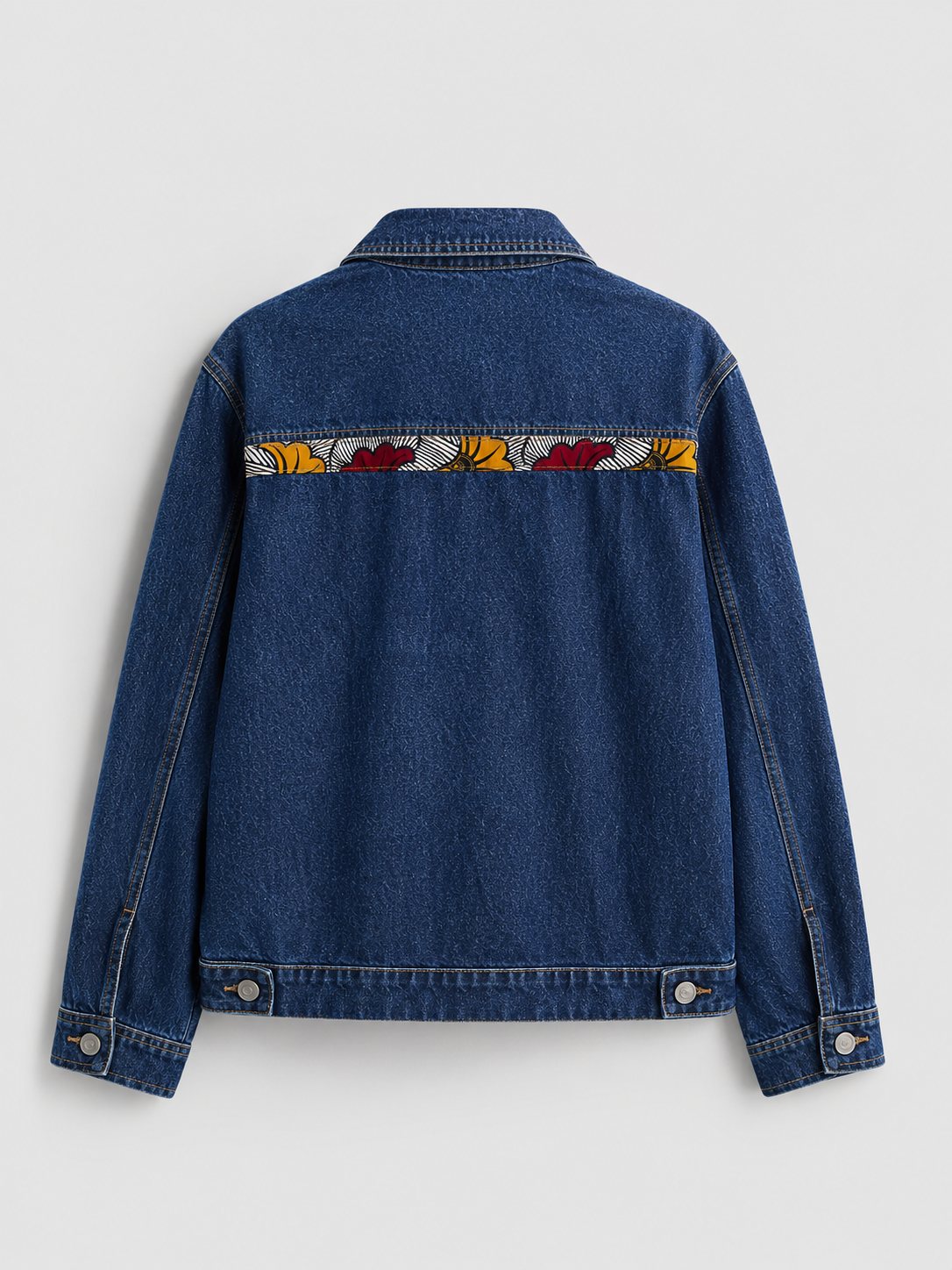 INDIGO Bloom Denim Ankara Jacket